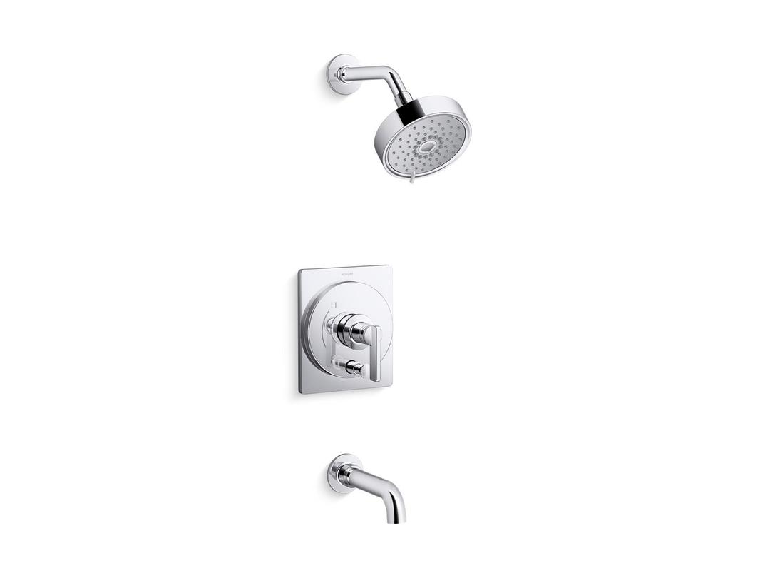 Kohler CastiaE by Studio McGee Rite-Temp bath and shower trim kit, 2.5 gpm - Polished Chrome by Kohler