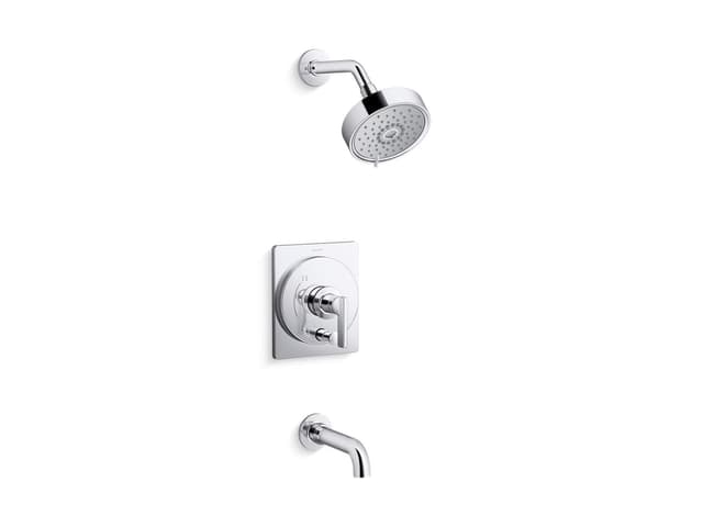 Kohler CastiaE by Studio McGee Rite-Temp bath and shower trim kit, 2.5 gpm - Polished Chrome