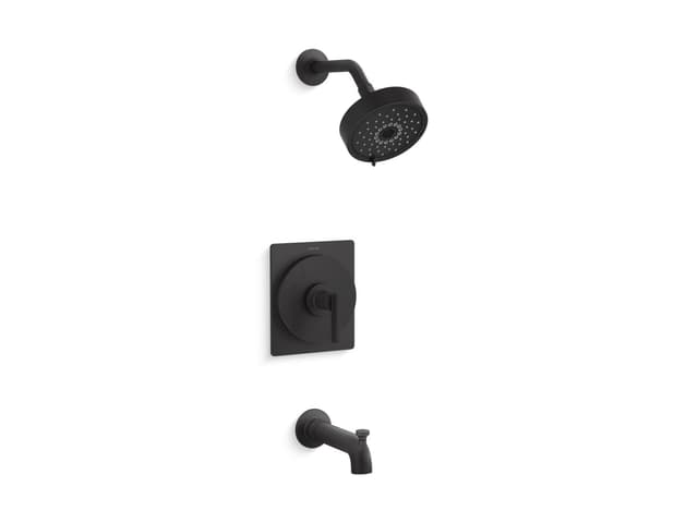 Kohler CastiaE by Studio McGee Rite-Temp bath and shower trim kit, 1.75 gpm - Matte Black