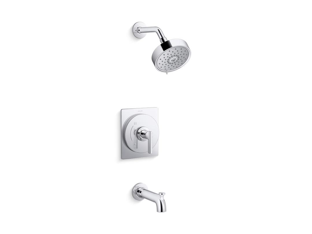 Kohler CastiaE by Studio McGee Rite-Temp bath and shower trim kit, 1.75 gpm - Polished Chrome by Kohler