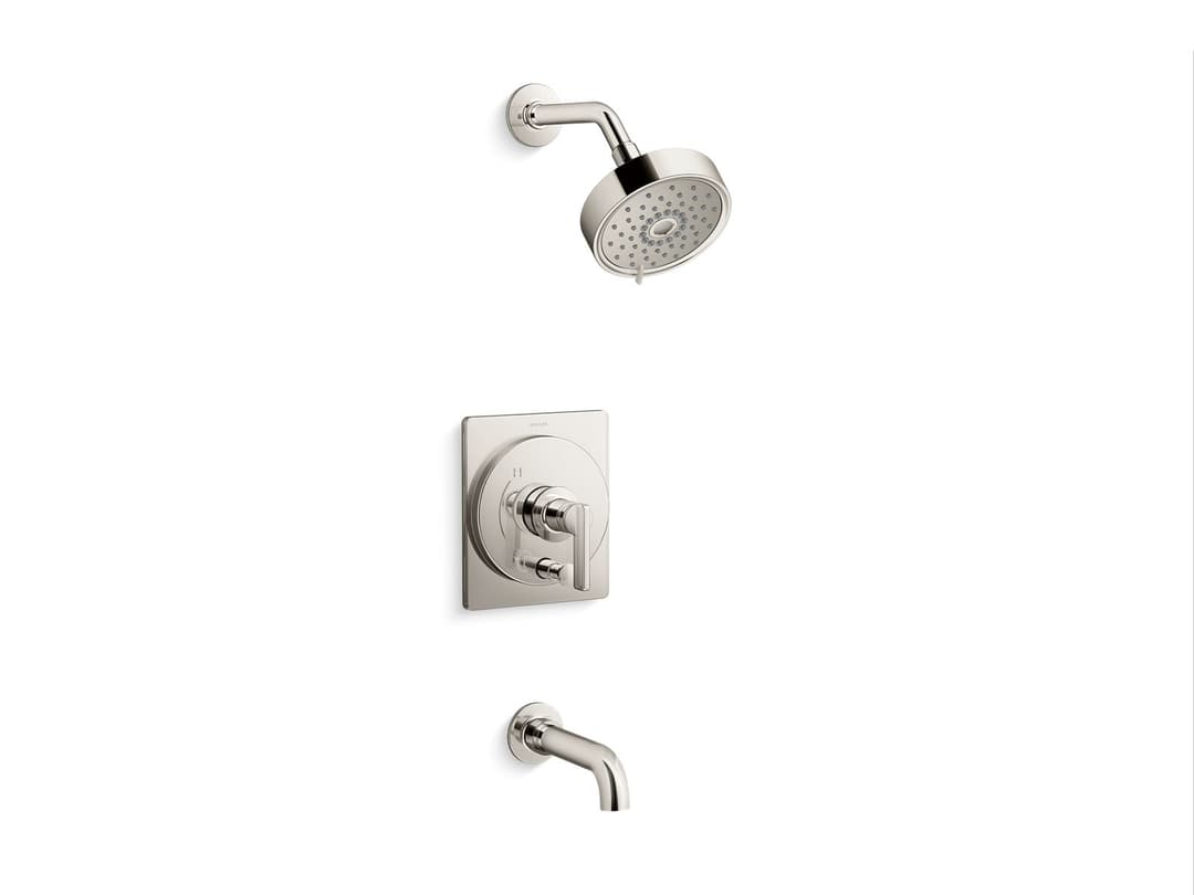 Kohler CastiaE by Studio McGee Rite-Temp bath and shower trim kit, 1.75 gpm - Vibrant Polished Nickel by Kohler