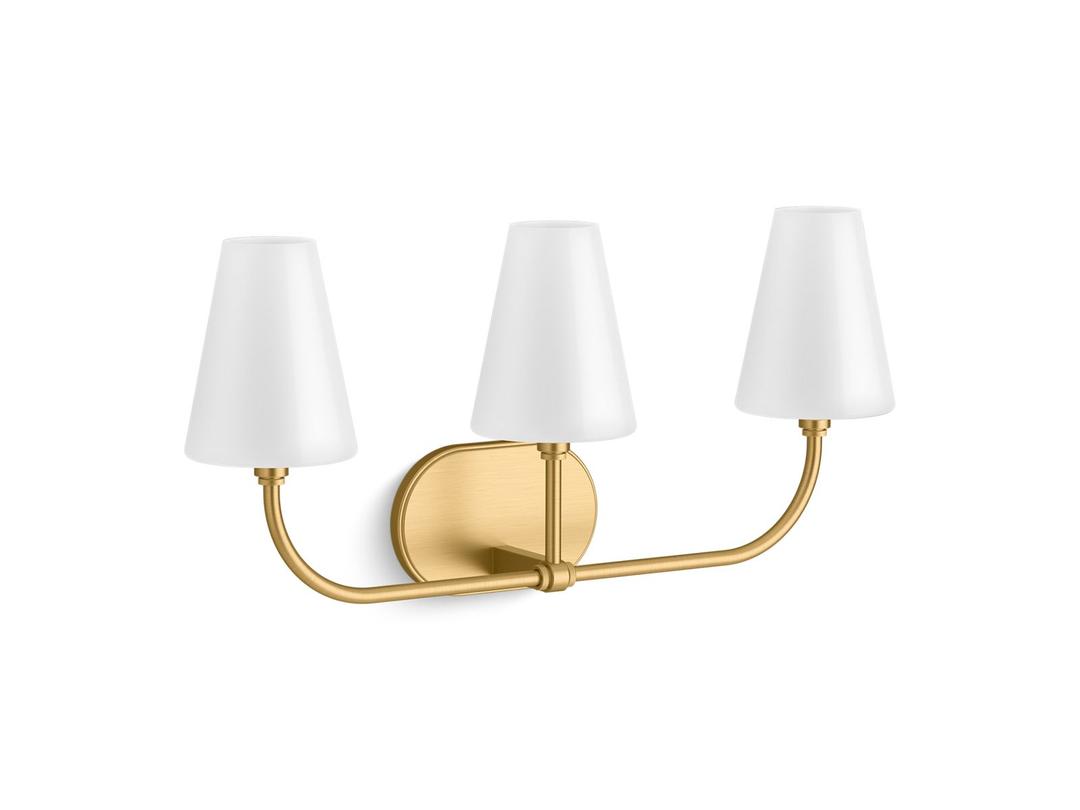 Kohler KernenE by Studio McGee Three-light sconce - Brushed Moderne Brass by Kohler