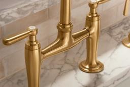 EdalynE by Studio McGee Two-hole bridge kitchen sink faucet with side sprayer - image 15