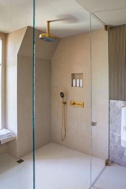 Statement 10'' ceiling-mount two-function rainhead arm and flange - image 9