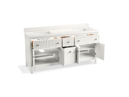 MalinE by Studio McGee 72'' bathroom vanity cabinet with sinks and quartz top - image 4