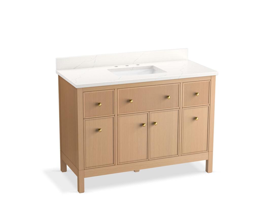 MalinE by Studio McGee 48'' bathroom vanity cabinet with sink and quartz top by Kohler