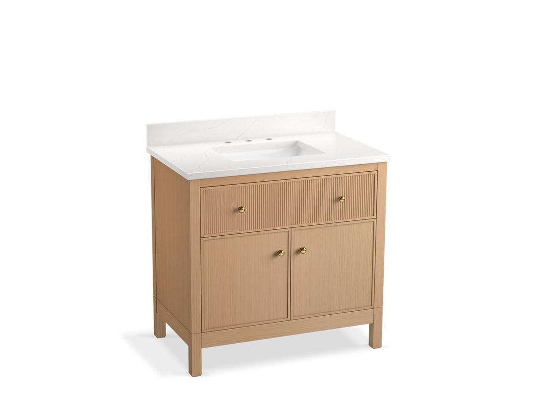 MalinE by Studio McGee 36'' bathroom vanity cabinet with sink and quartz top by Kohler