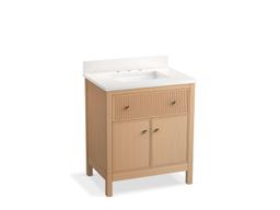 30'' bathroom vanity cabinet with sink and quartz top - image 3