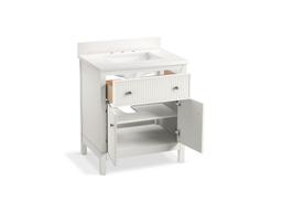 30'' bathroom vanity cabinet with sink and quartz top - image 4