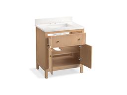 30'' bathroom vanity cabinet with sink and quartz top - image 5