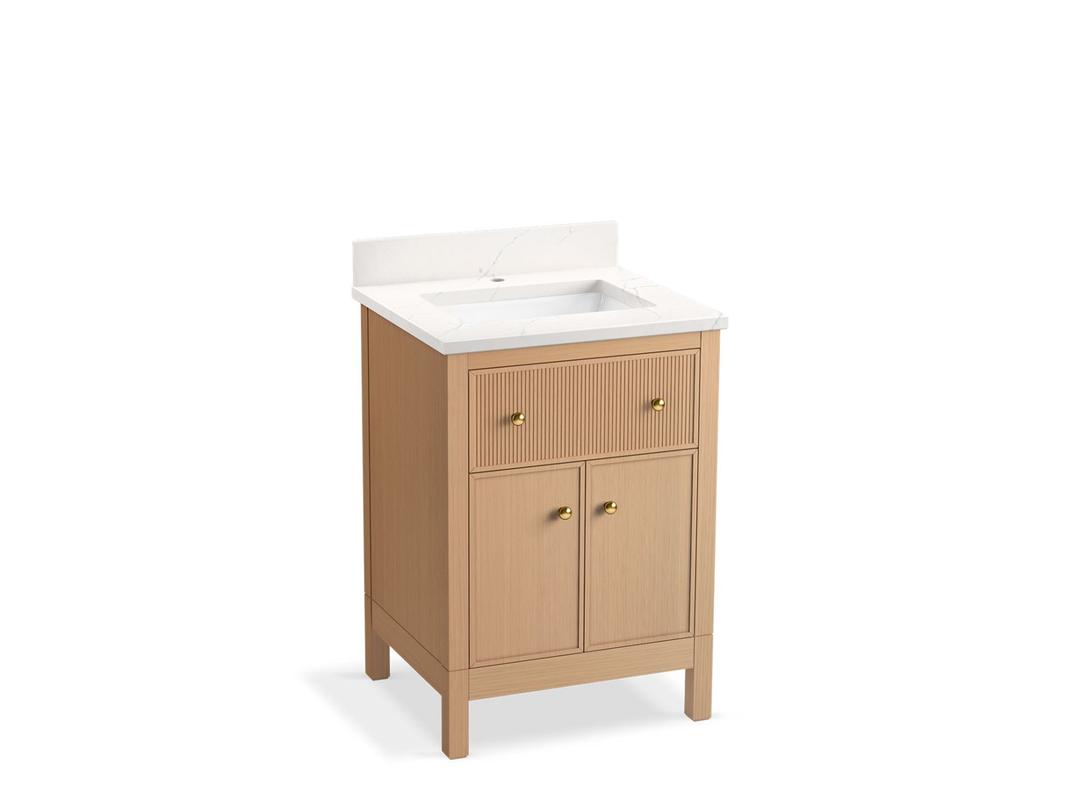 MalinE by Studio McGee 24'' bathroom vanity cabinet with sink and quartz top by Kohler