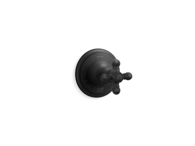 Kohler Artifacts MasterShower volume control valve trim with cross handle - Matte Black