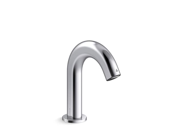 Kohler ObloE Touchless single-hole lavatory faucet with Kinesis sensor technology, AC-powered, less drain, 0.5 gpm - Polished Chrome