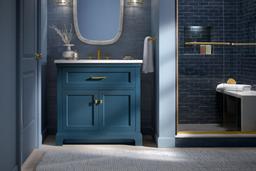 30'' bathroom vanity cabinet with sink and quartz top - image 17