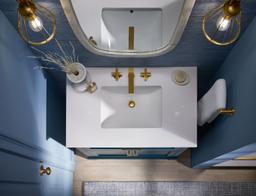 30'' bathroom vanity cabinet with sink and quartz top - image 28