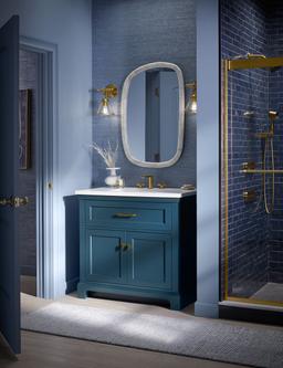 30'' bathroom vanity cabinet with sink and quartz top - image 26