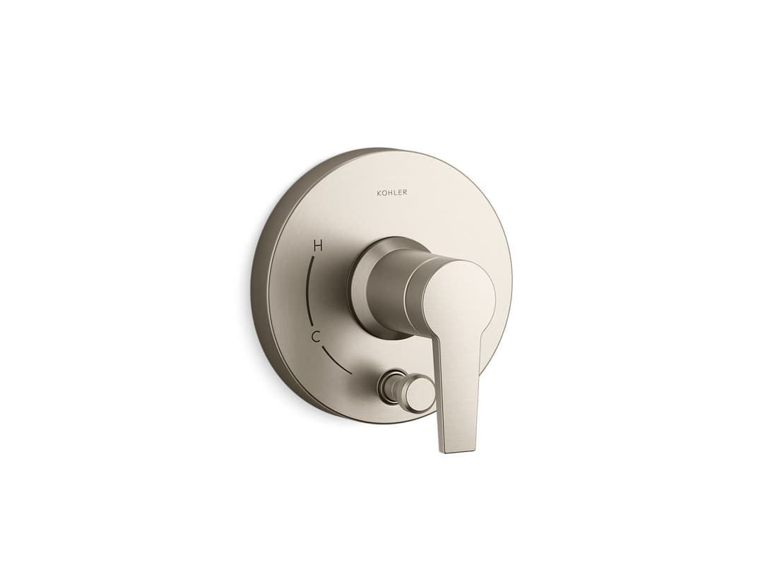 Kohler Pitch Rite-Temp valve trim with push-button diverter - Vibrant Brushed Nickel by Kohler