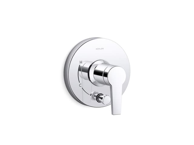 Kohler Pitch Rite-Temp valve trim with push-button diverter - Polished Chrome