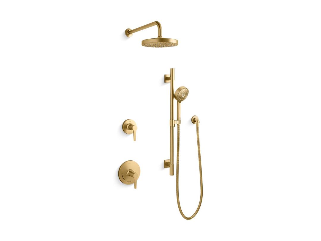 Awaken Showering kit, 1.75 gpm - Vibrant Brushed Moderne Brass by Kohler