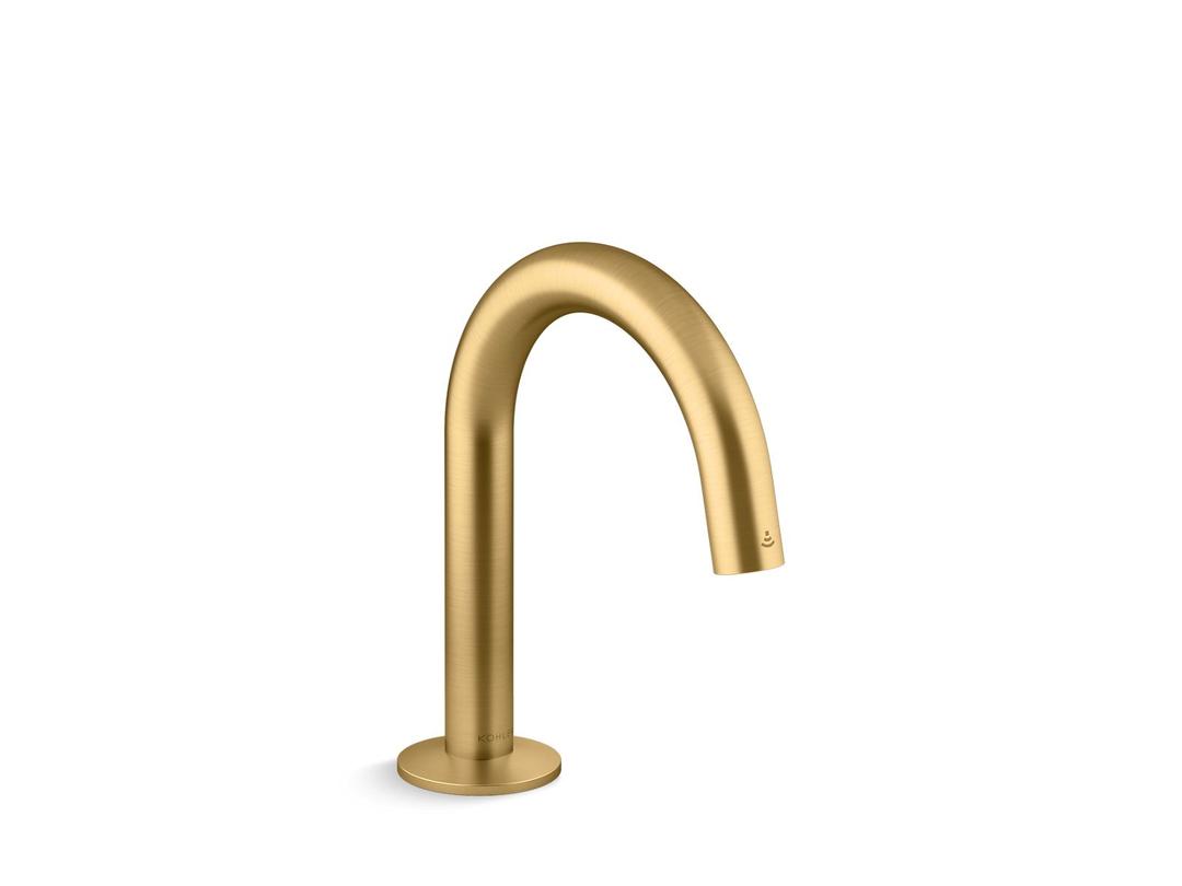 Kohler Components Touchless single-hole lavatory faucet with Kinesis sensor technology, Tube design, 0.5 gpm - Vibrant Brushed Moderne Brass by Kohler