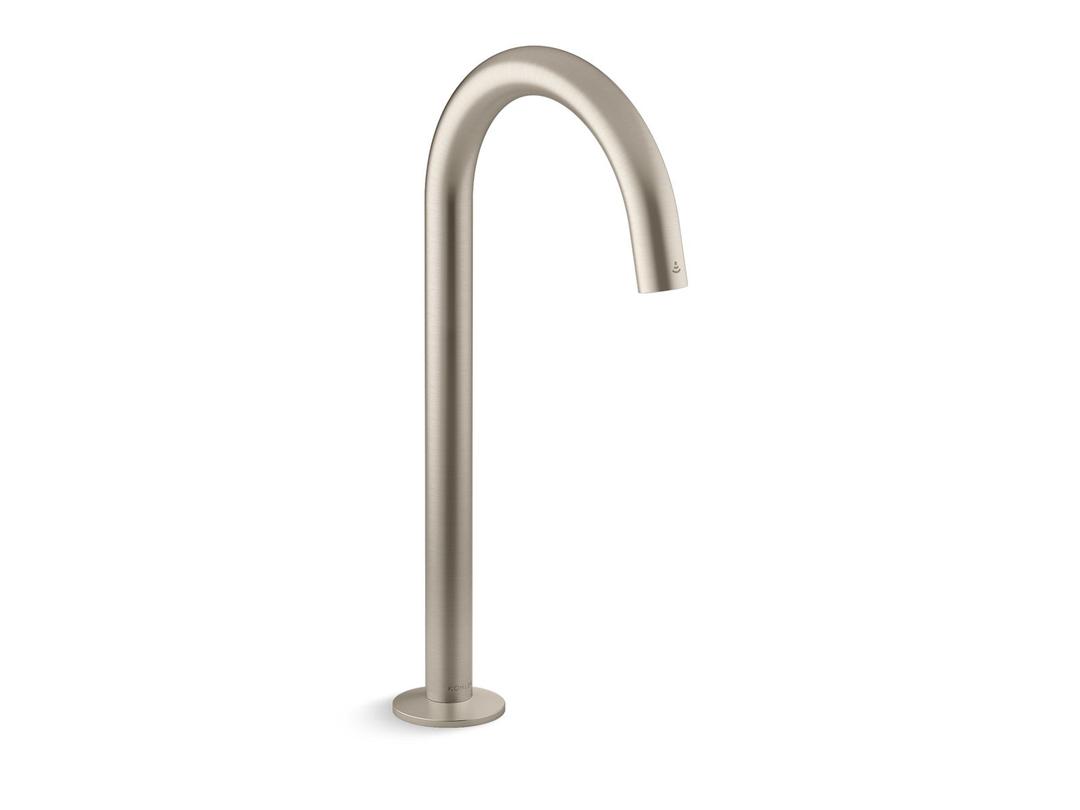 Kohler Components Touchless single-hole lavatory faucet with Kinesis sensor technology, Tube design, 0.5 gpm - Vibrant Brushed Nickel by Kohler
