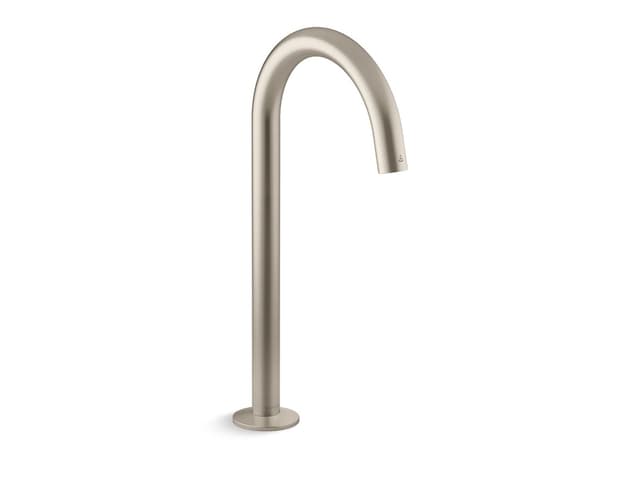 Kohler Components Touchless single-hole lavatory faucet with Kinesis sensor technology, Tube design, 0.5 gpm - Vibrant Brushed Nickel