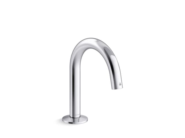 Kohler Components Touchless lavatory faucet with Kinesis sensor technology and temperature mixer, Tube design, DC-powered, 0.5 gpm - Polished Chrome