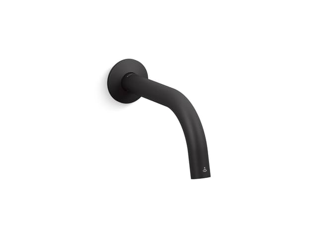 Kohler Components Touchless wall-mount lavatory faucet with Kinesis sensor technology, Tube design, AC-powered, 0.5 gpm - Matte Black