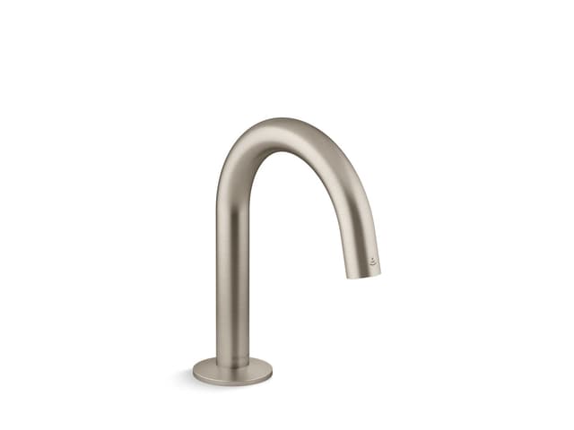 Kohler Components Touchless single-hole lavatory faucet with Kinesis sensor technology, Tube design, 0.5 gpm - Vibrant Brushed Nickel
