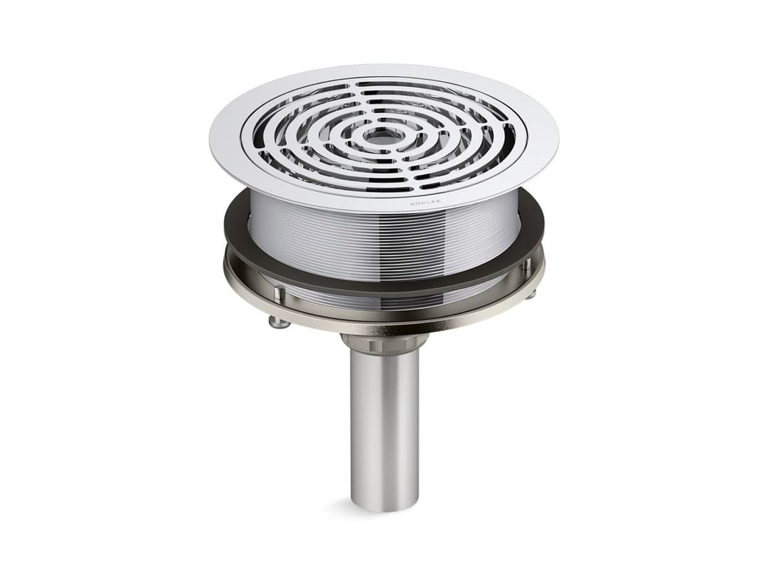Kohler Aquifer 4-in-1 Grated Drain Polished Chrome by Kohler