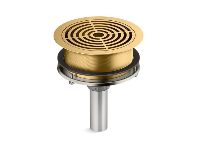 Kohler Aquifer 4-in-1 Grated Drain Vibrant Brushed Moderne Brass