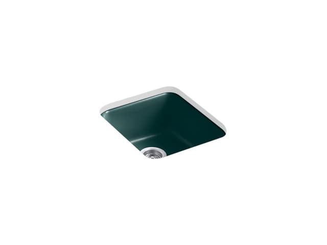 Kohler Iron/Tones 17'' Top-/Undermount Single-Bowl Bar Sink - Teal