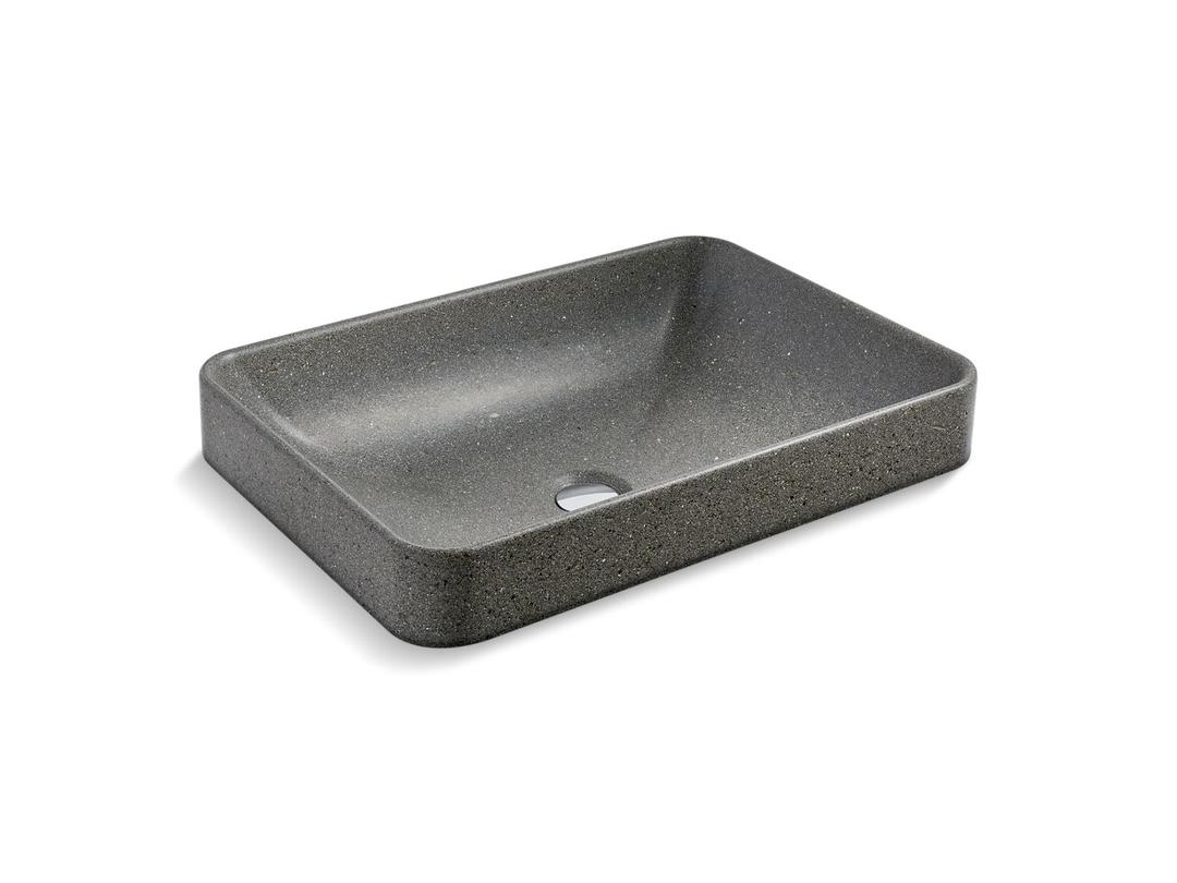 Kohler WasteLAB Vox 23'' rectangular vessel bathroom sink, no overflow - Ashen by Kohler