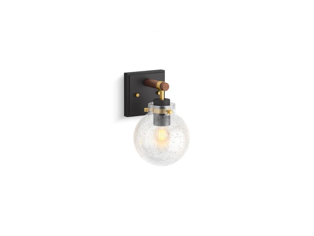 Kohler Holt One-light sconce - Matte Black With Brushed Moderne Brass by Kohler