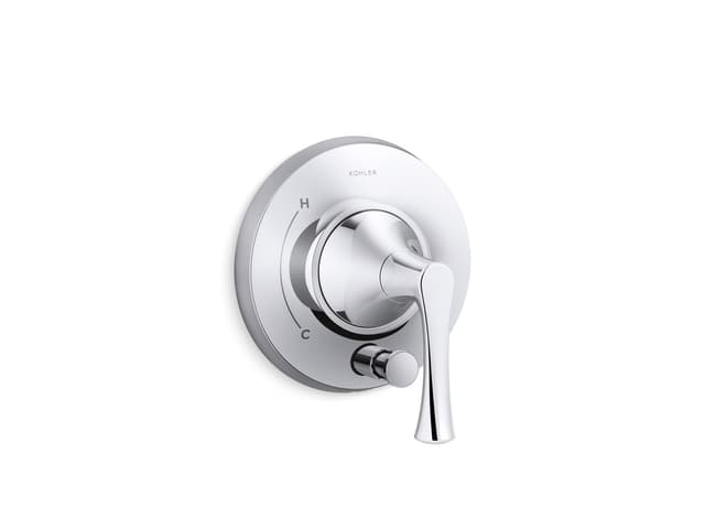 Kohler BuckleyE Rite-Temp valve trim with diverter - Polished Chrome