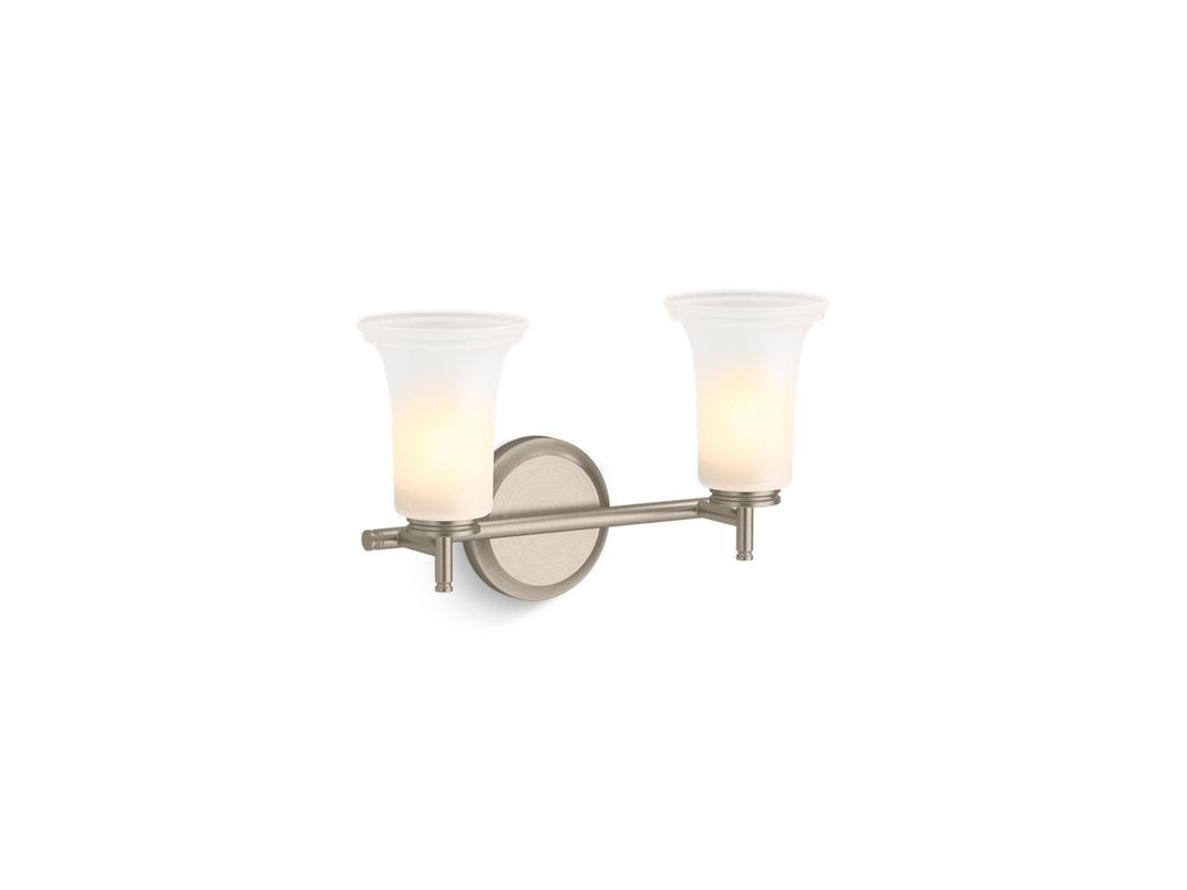 Bellera Two-light sconce with frosted shades - Brushed Nickel by Kohler