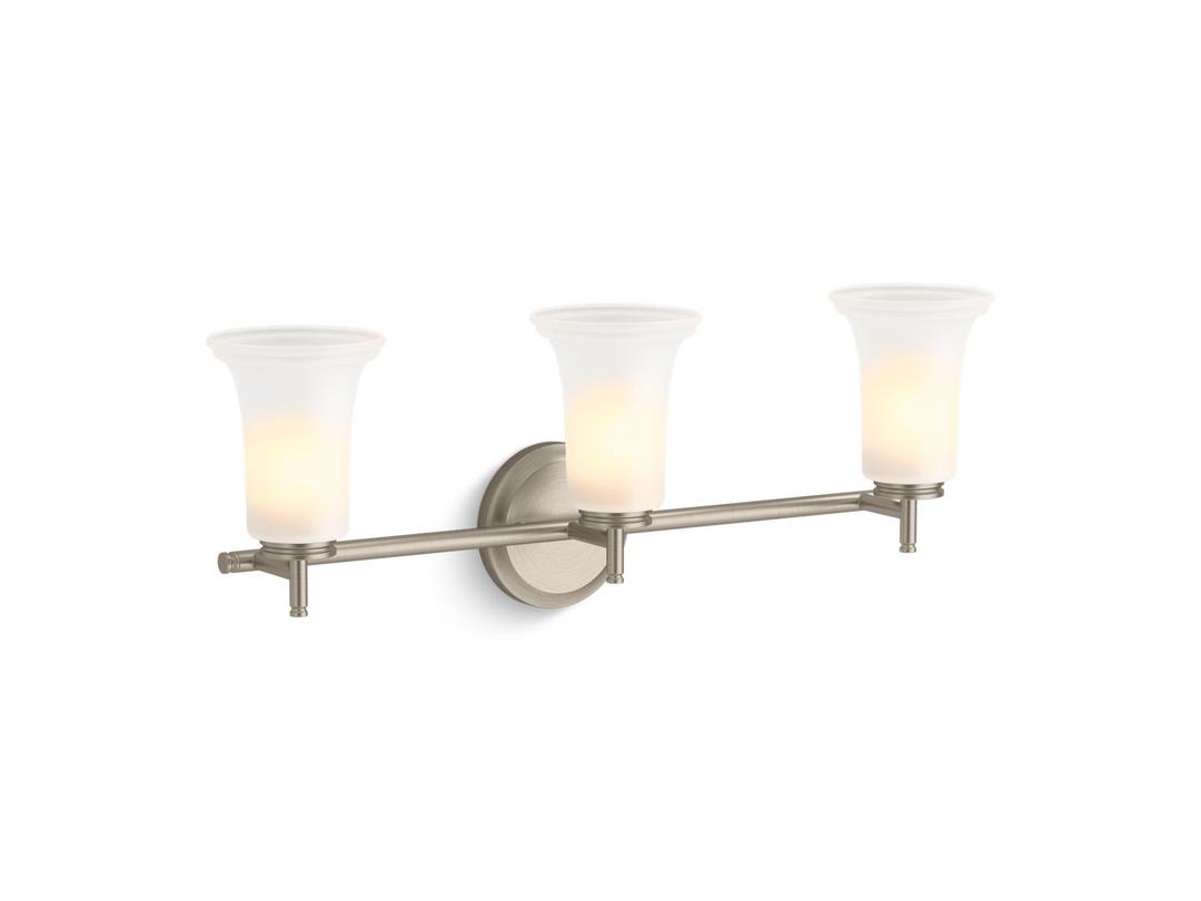 Bellera Three-light sconce with frosted shades by Kohler