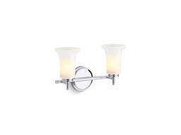 Bellera Two-light sconce with frosted shades - Polished Chrome - image 1