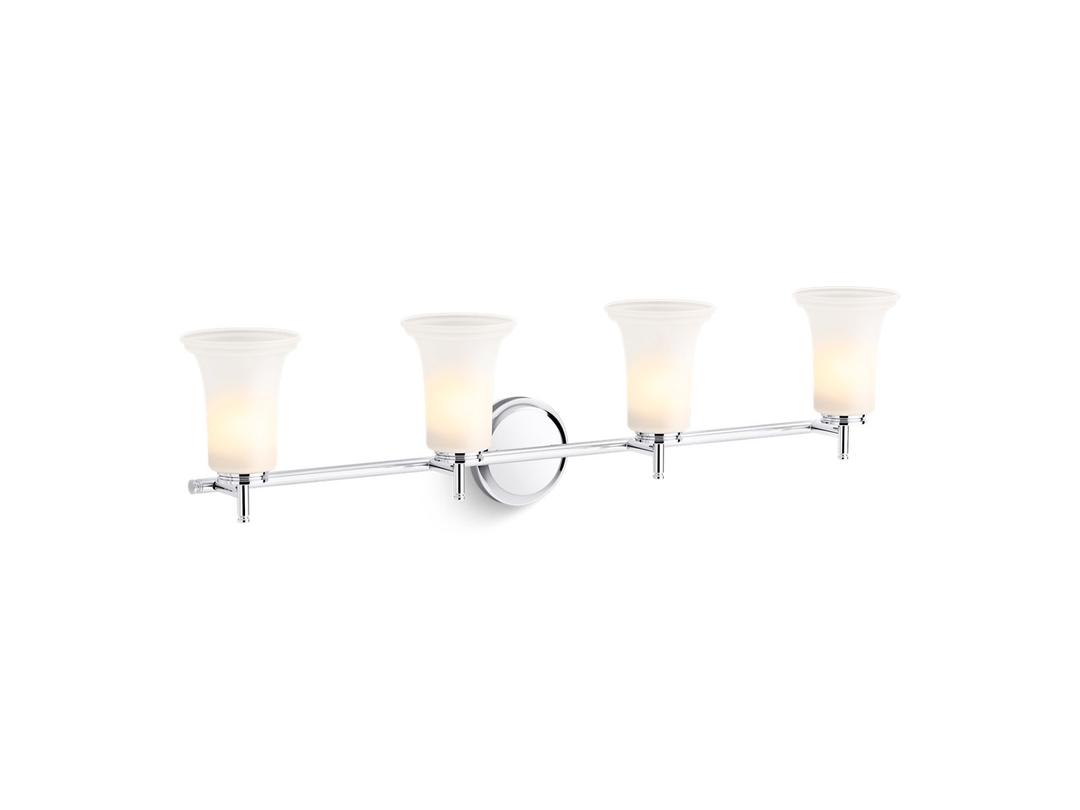 Bellera Four-light sconce with frosted shades - Polished Chrome by Kohler