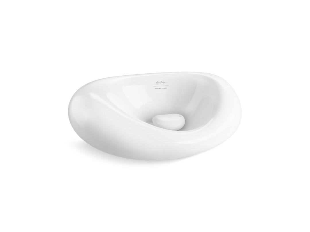 Kohler LandshapesE by Daniel Arsham 21-1/2'' oval vessel bathroom sink, no overflow - White by Kohler