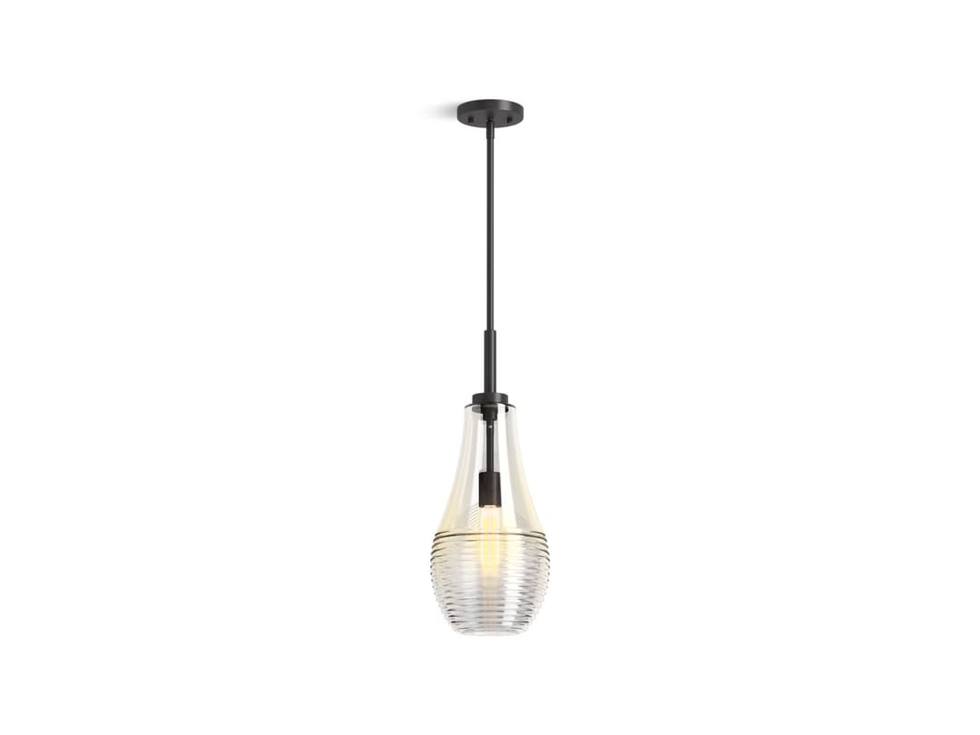 Kohler 8'' teardrop pendant - Matte Black by Kohler