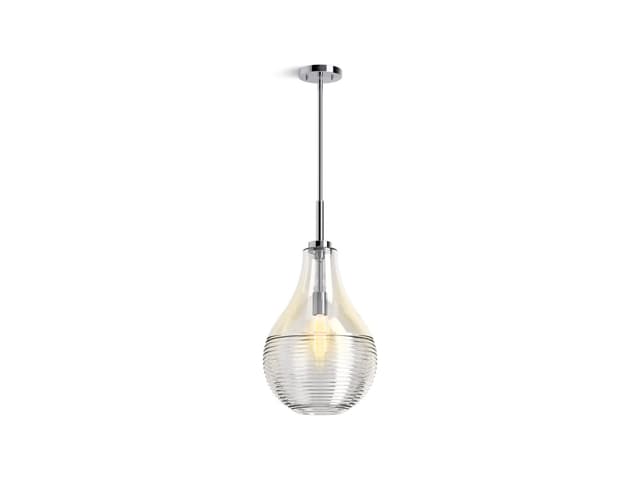 Kohler 12'' teardrop pendant - Polished Chrome