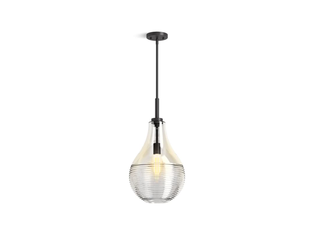 Kohler 12'' teardrop pendant - Matte Black by Kohler
