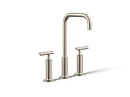Kohler Purist Widespread bathroom sink faucet with Lever handles, 1.2 gpm - Vibrant Brushed Nickel - image 3
