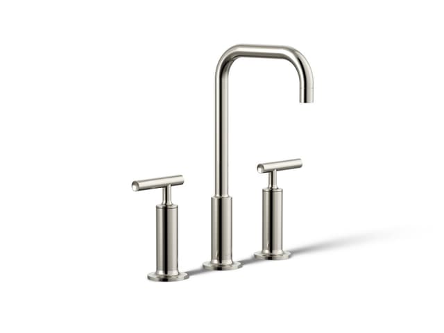 Kohler Purist Widespread bathroom sink faucet with Lever handles, 1.2 gpm - Vibrant Polished Nickel