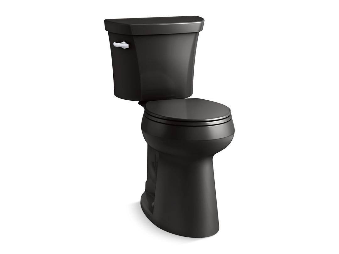 Kohler Tall two-piece round-front toilet, 1.28 gpf - Black by Kohler