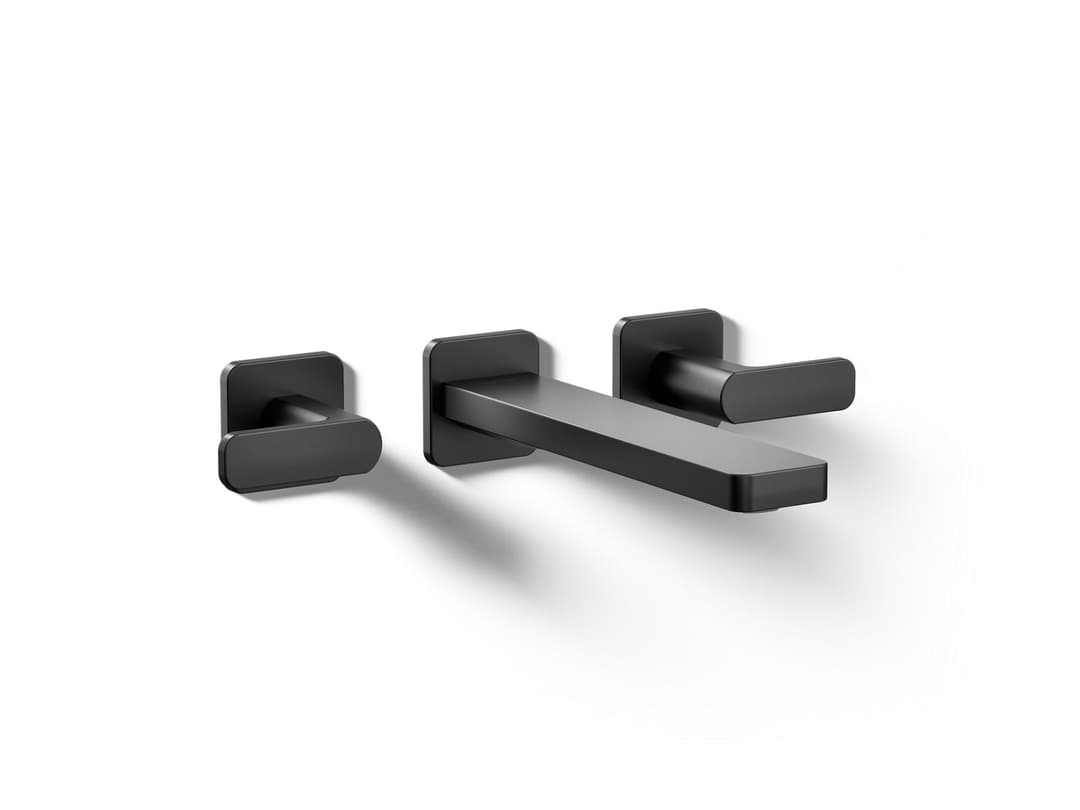 Kohler Parallel Wall-mount bathroom sink faucet trim, 1.2 gpm - Matte Black by Kohler