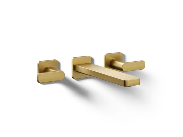 Kohler Parallel Wall-mount bathroom sink faucet trim, 1.2 gpm - Vibrant Brushed Moderne Brass
