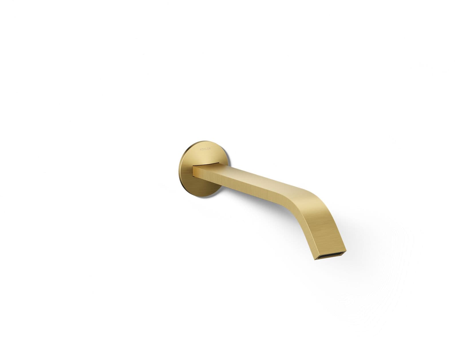 Kohler Components Wall-mount bathroom sink faucet spout with Ribbon design, 1.2 gpm - Vibrant Brushed Moderne Brass by Kohler