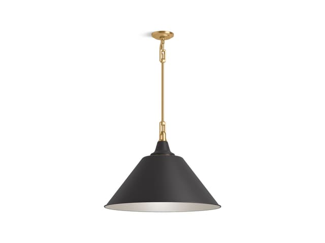 Kohler 24'' pendant - Black With Brass Trim